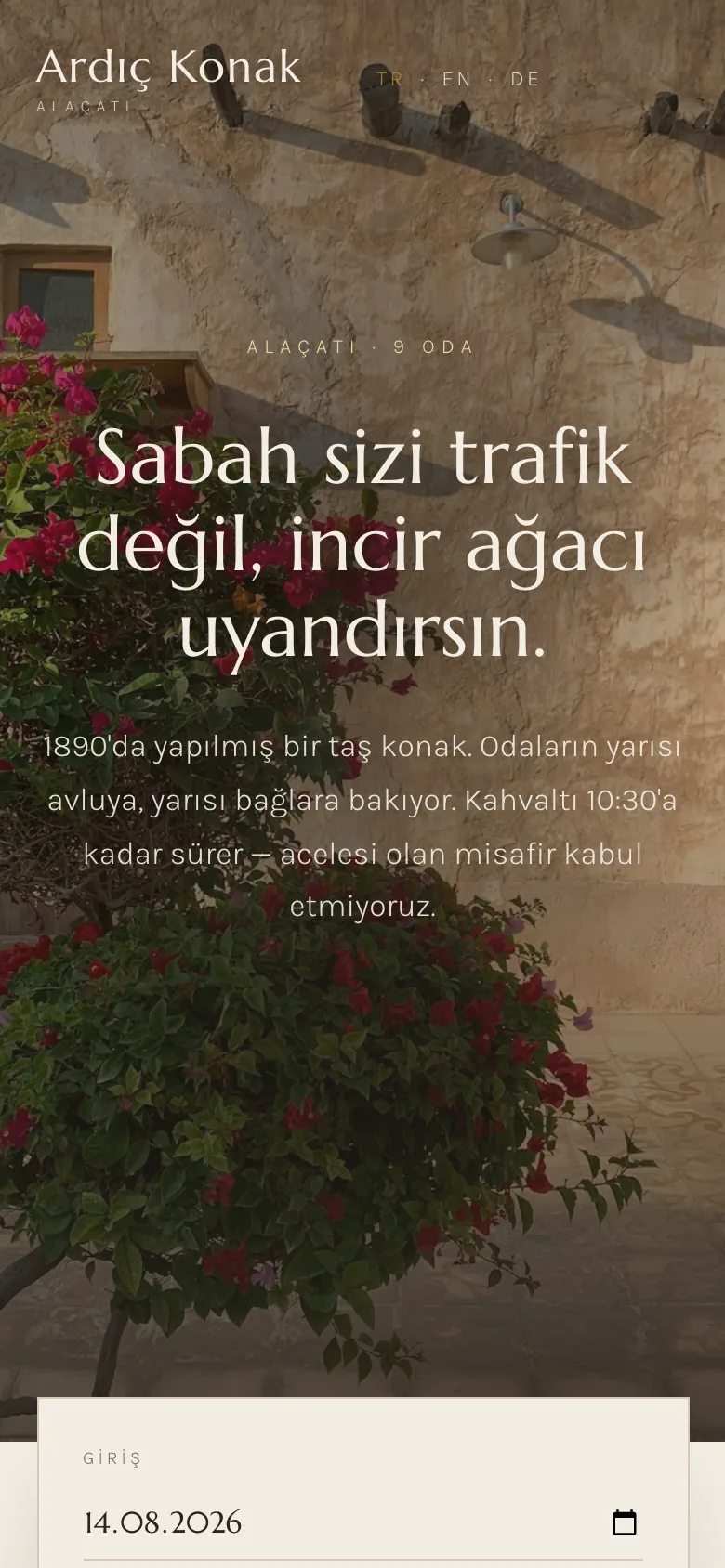 Ardıç Konak sitesinin telefon görünümü